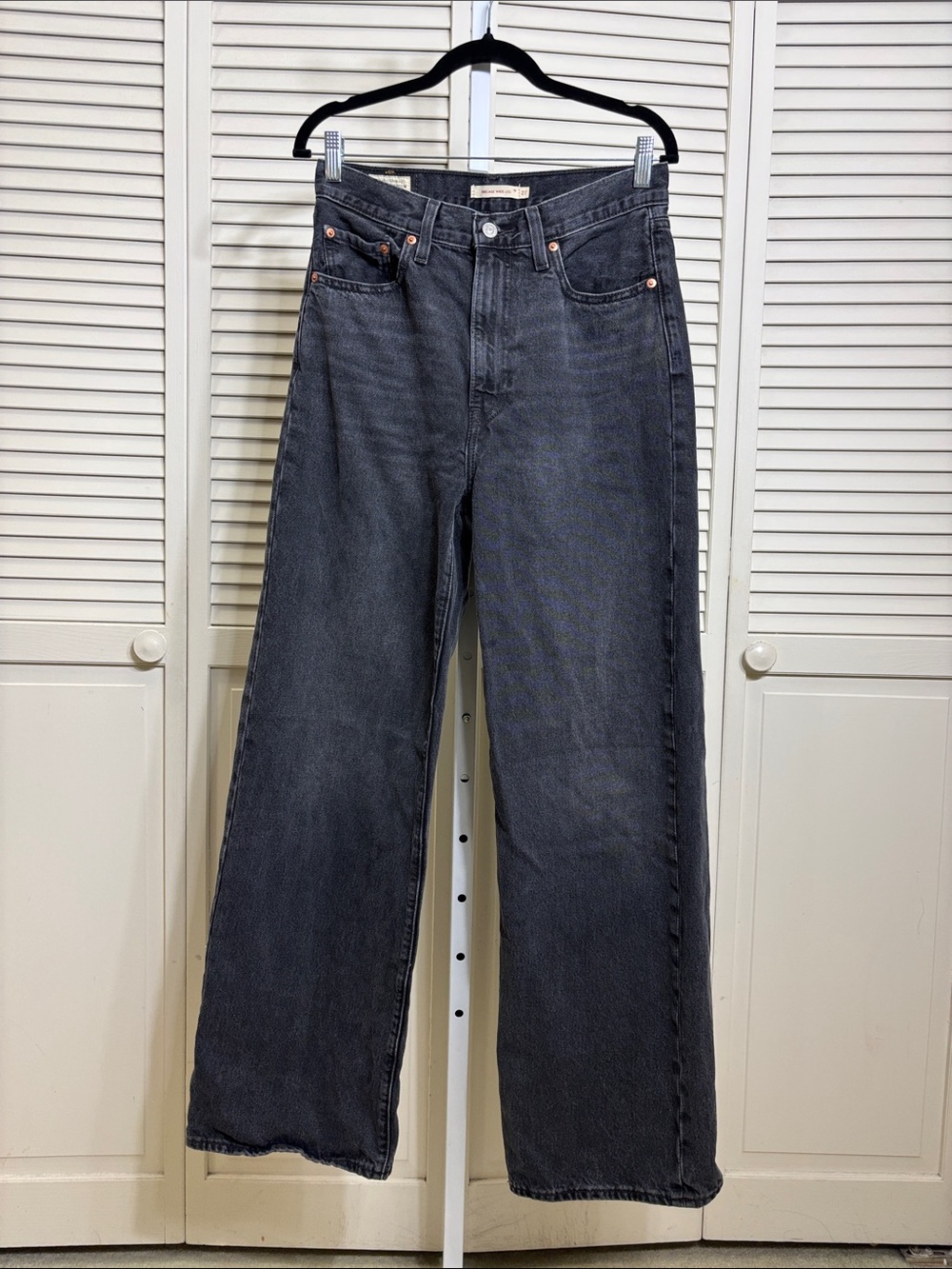 Levi's Washed Black Ribcage Wide-Leg Women's Jeans Size 27
